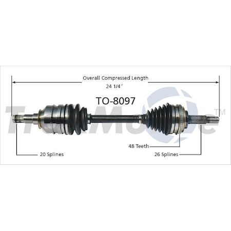 Surtrack Axle Cv Axle Shaft, To-8097 TO-8097